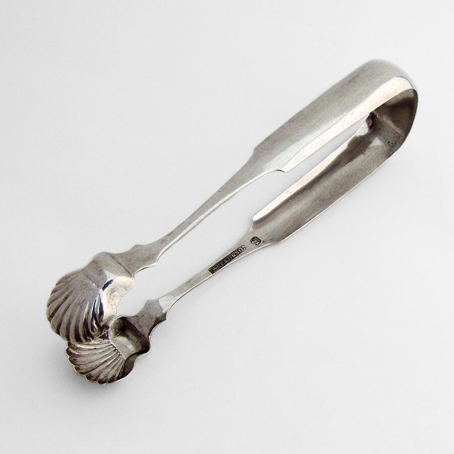 Sugar Tongs Shell Bowls Reed Son Coin Silver 1830s Mono EER