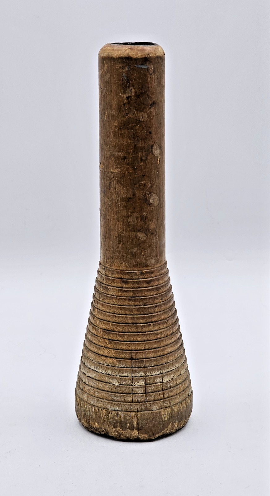 Vintage Wooden Industrial Textile Yarn Bobbin Spool 8.5″ Tall Lots Wear & Tear