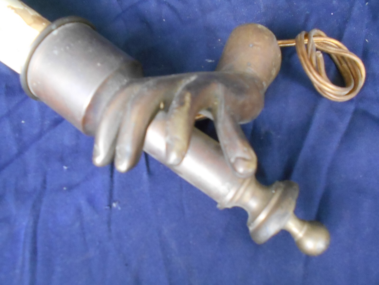 SOLID BRASS HUMAN HAND SINGLE WALL SCONCE REMNANT