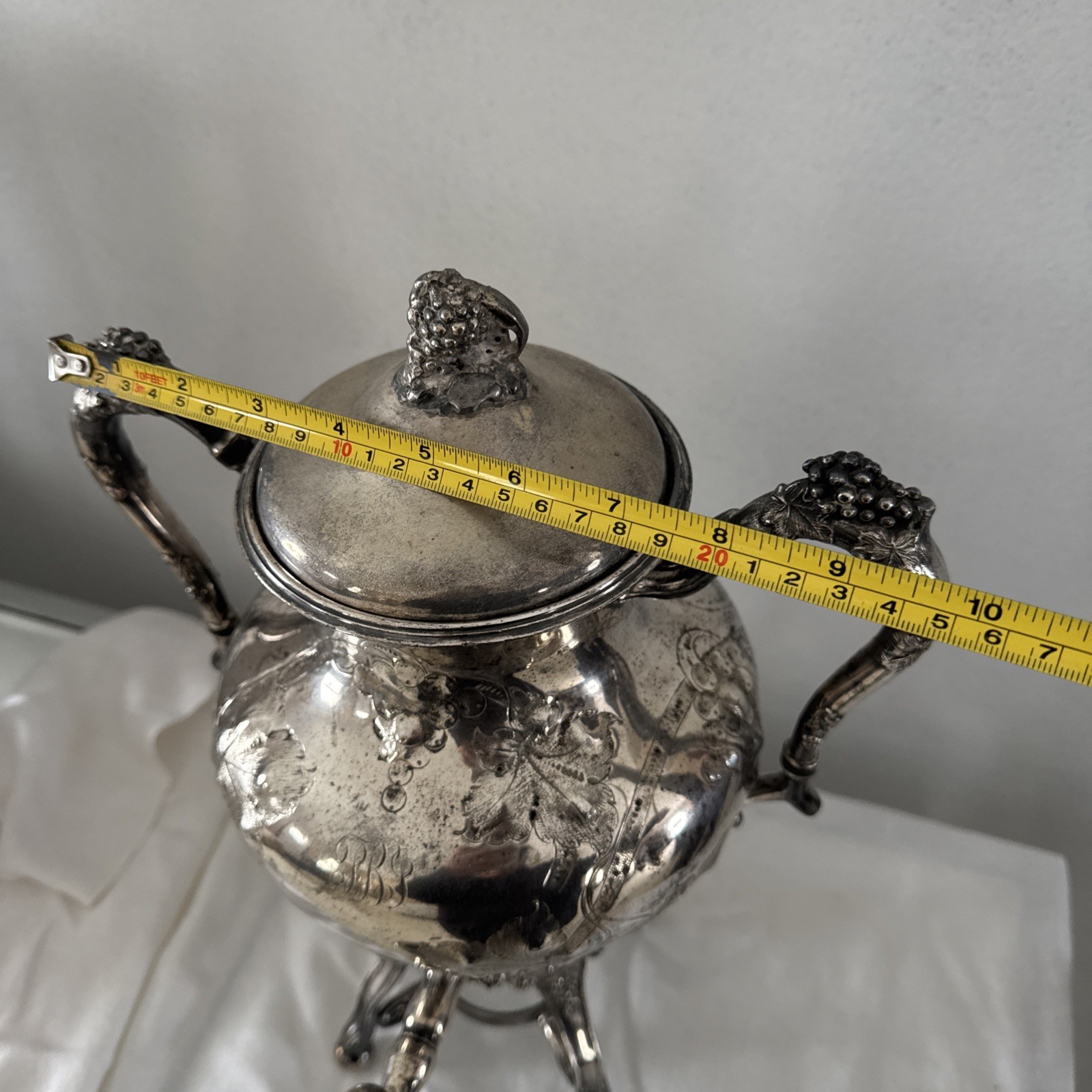 VTG Silverplate Samovar Tea Urn Wedding Centerpiece Ornate Display Decor Large