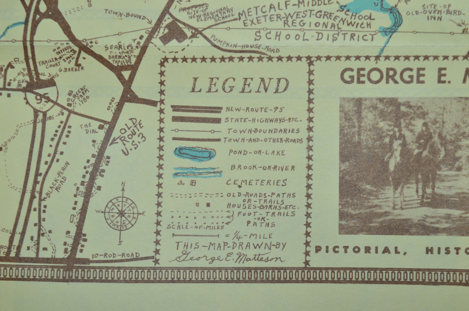 George E Matteson Original Map West Greenwich Rhode Island Cartography 1966