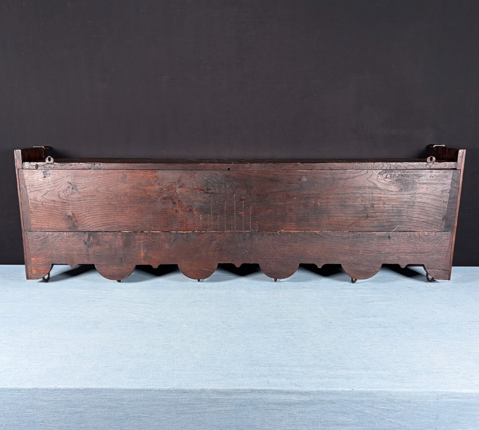 52″ Antique Gothic French Solid Oak Coat Rack Hall Tree Wood Shelf w/Iron Hooks