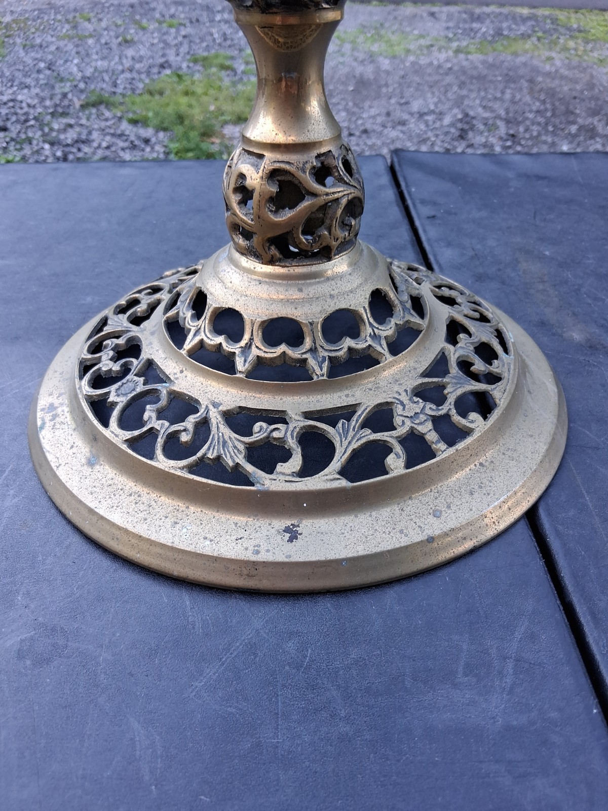Hollywood Regency Brass Marble Table Base Only