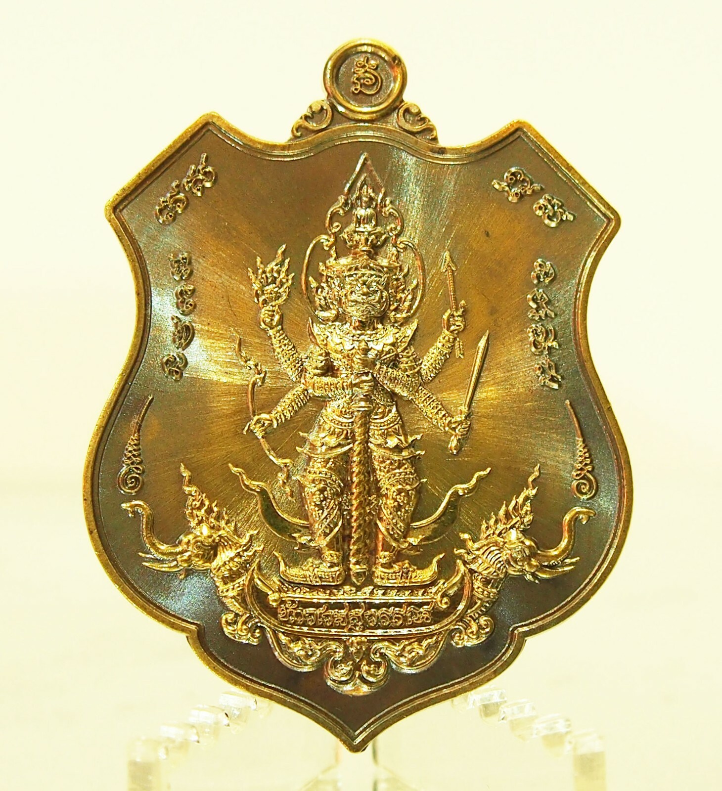 Thai Amulet Giant Garuda Krut Thao Wessuwan MahaTecho Brass-black Oxide LP Rak
