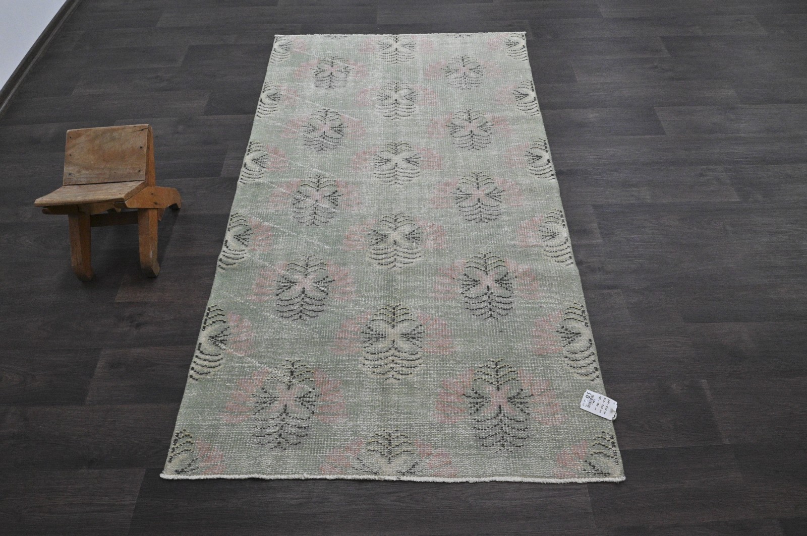 Oushak Turkish Vintage Rug 3×6 Kilim Rug Anatolian Handmade Boho Decor GRAY