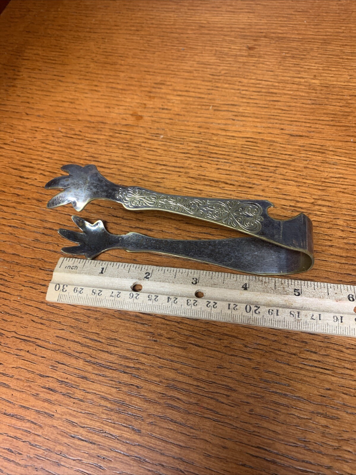 Vintage Silverplated Sugar/Ice Tongs with Bottle Opener 5″