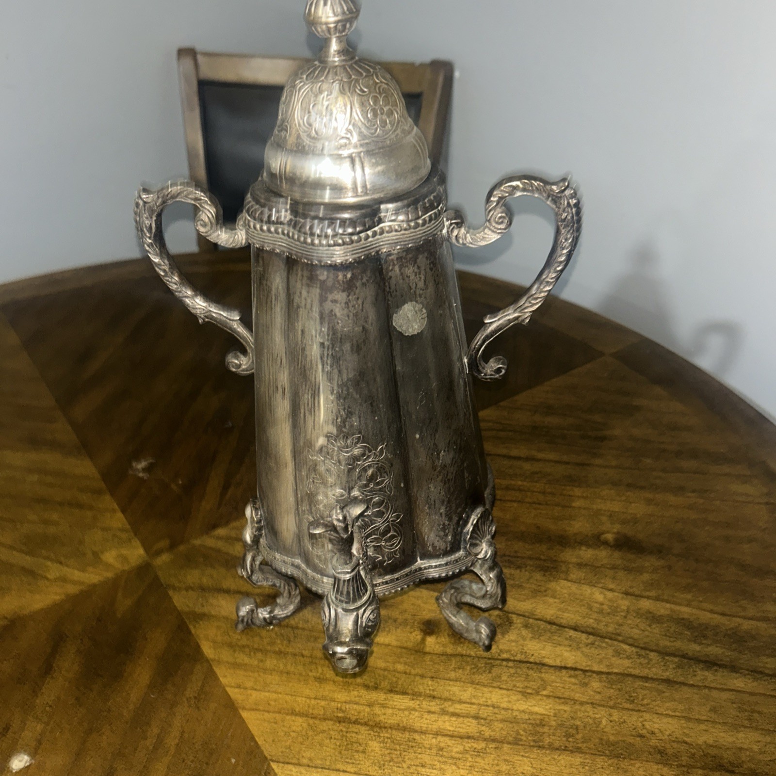 Antique Victorian Silver Plated Large / Hot Water Urn – Fish design dispenser