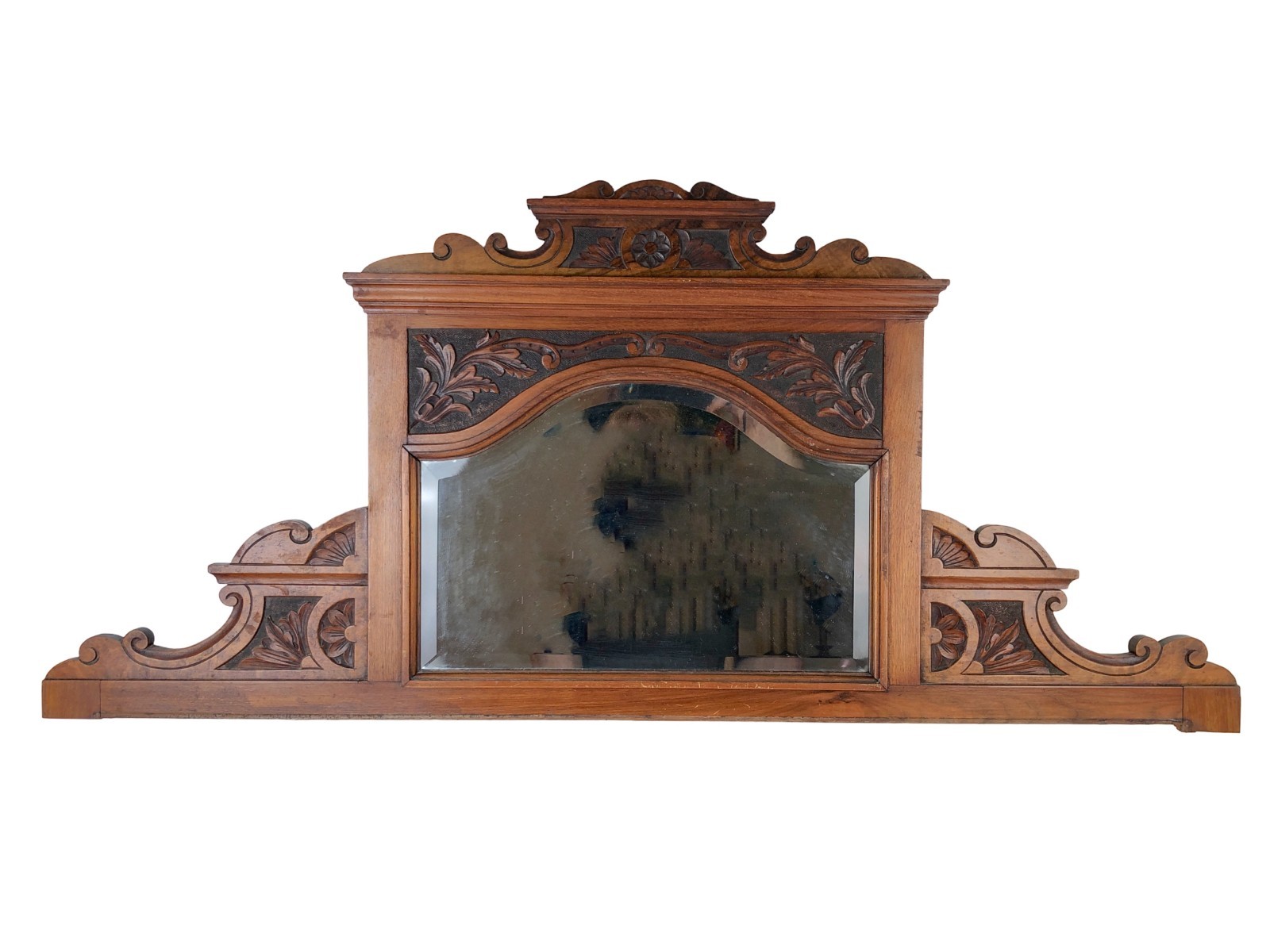 Vintage Edwardian Credenza Hutch with Beveled Mirror 47 x 21.5″