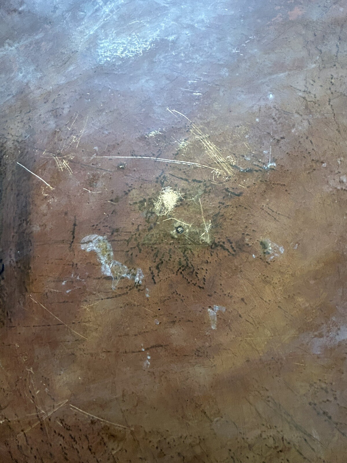 Antique Arabic Middle Eastern Serving Tray Table Top Copper Brass Metal