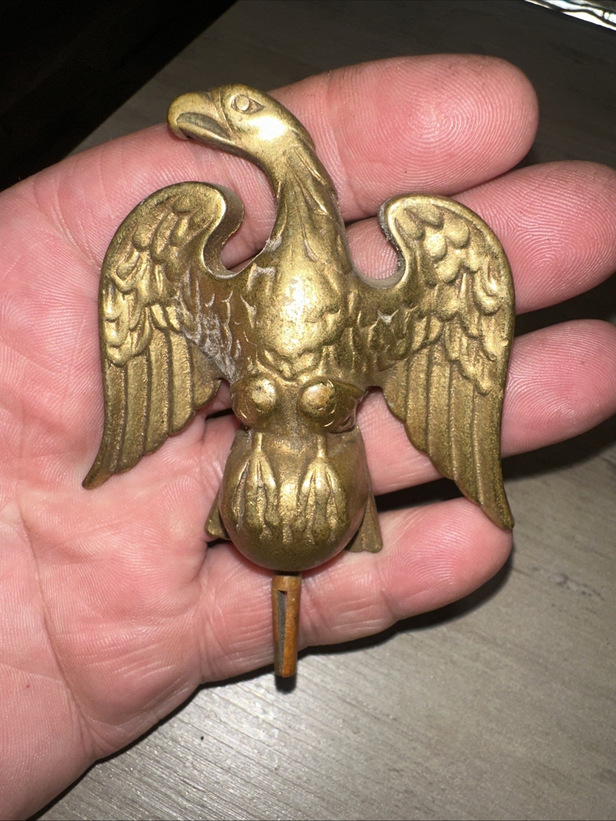 Antique Solid Brass Eagle Finial Majestic Pose