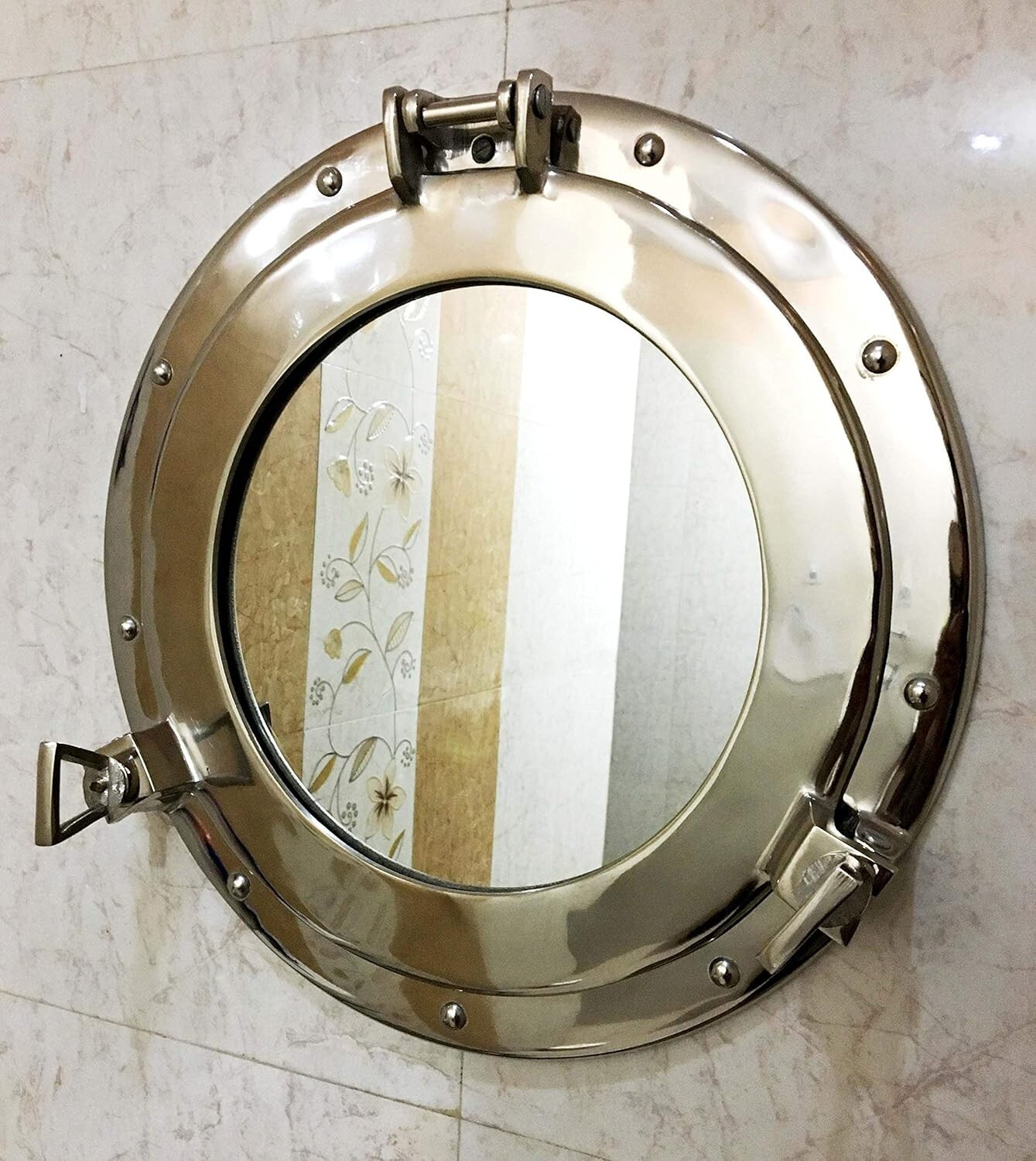 Vintage 12″ Mirror porthole round coastal wall Hanging porthole home&wall Decor