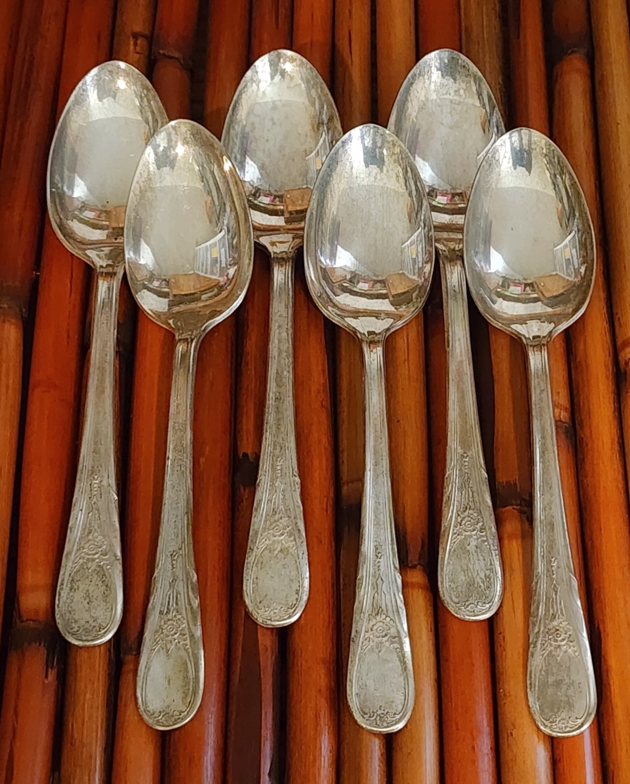 6 Newport Silver Plate Teaspoons Sears Roebuck 1946 Silverplate Flatware