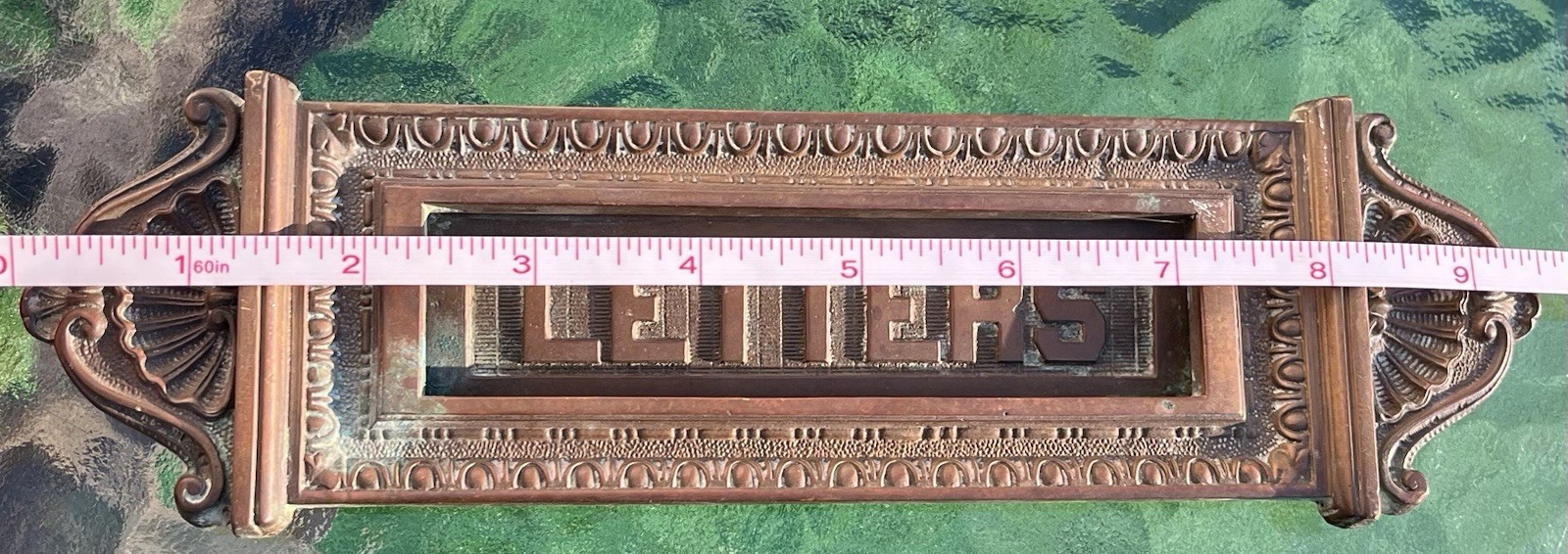 Antique Sargent & Company Solid Brass Mail Slot Vintage Door Drop 9 1/2” Long