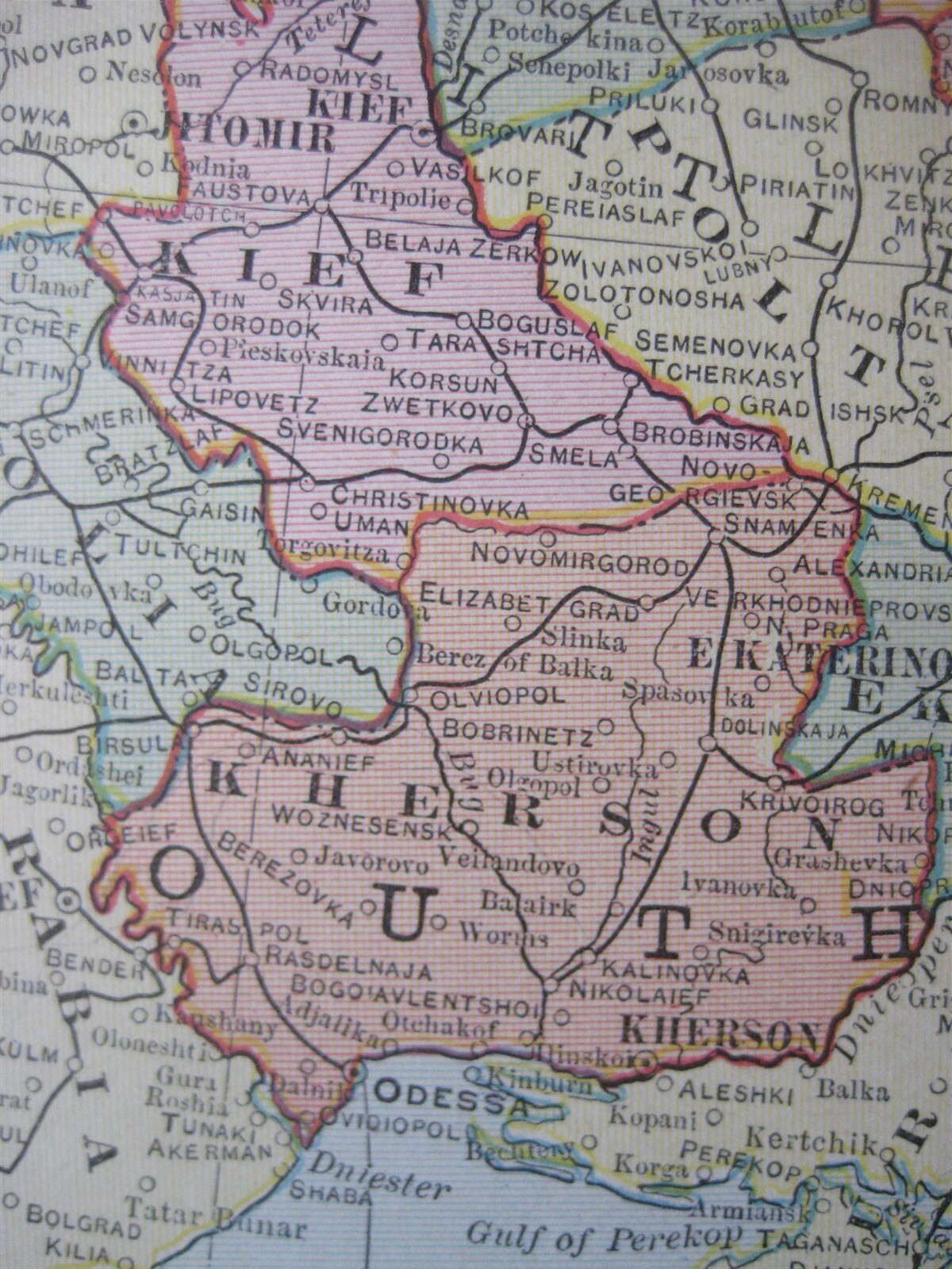 Original 1903 Map RUSSIA St. Petersburg Moscow Finland Poland Warsaw Crimea Kars