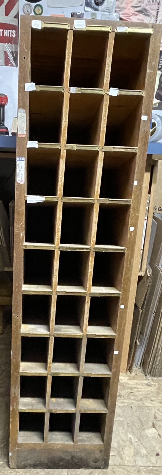 Antique Corbin Cabinet Lock Co Oak Postal Box Cabinet Pigeon Holes