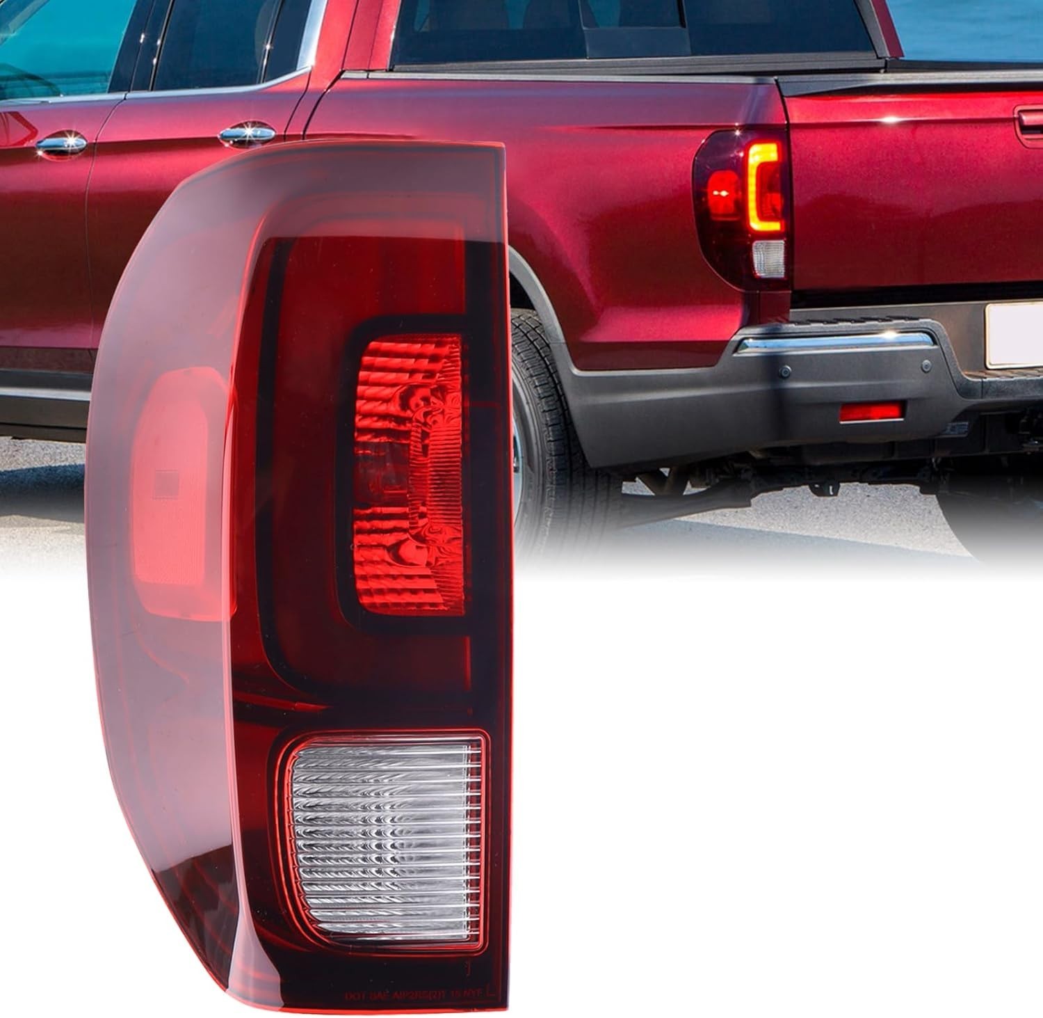 Left Driver Side Tail Light LED Rear Lamp Compatible for 2017-2023 Honda Ridge..