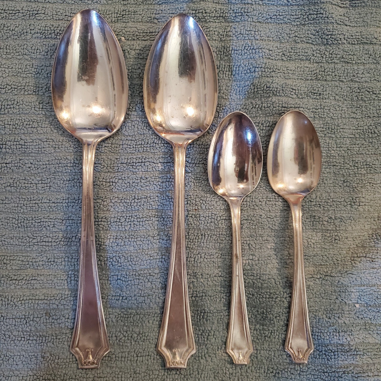 Vtg Penco Silver Plate Flatware Serving Spoons & Forks Lot of 5 Pieces