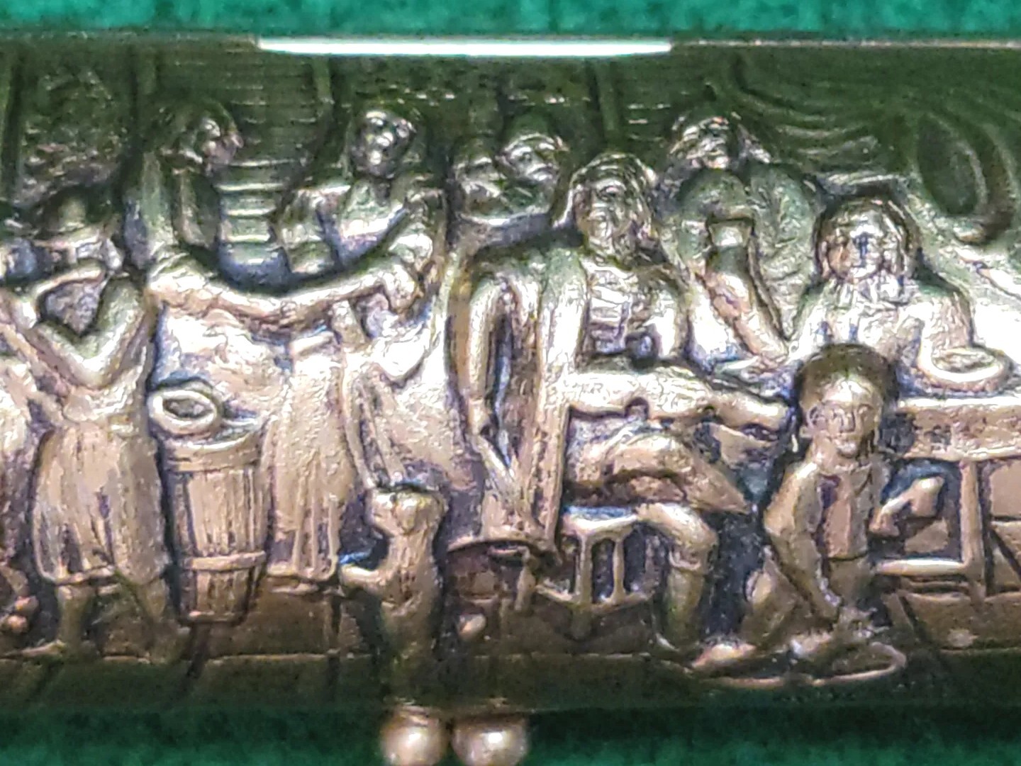 Antique Hans Jensen Denmark Bronce Bronze Repousse Box Signed