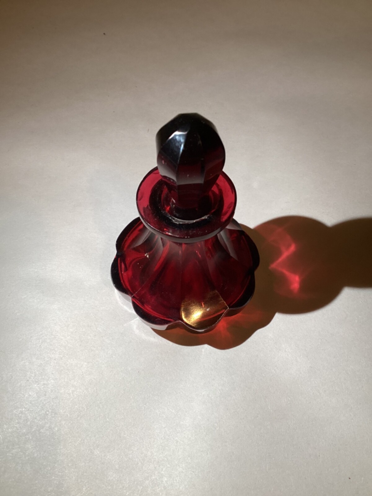 1800- 1850’s Biedermeier Czech Perfume Bottle: Amber 2”Lendl Estate
