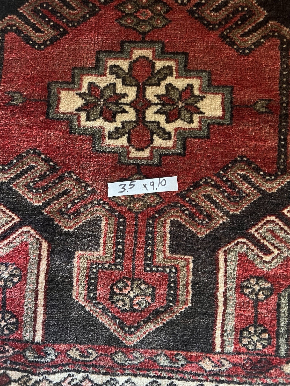 3’5”X9’10” ANTIQUE HANDMADE KAZAK CAUCASUS EARLY 20th CENTURY RUG RUNNER