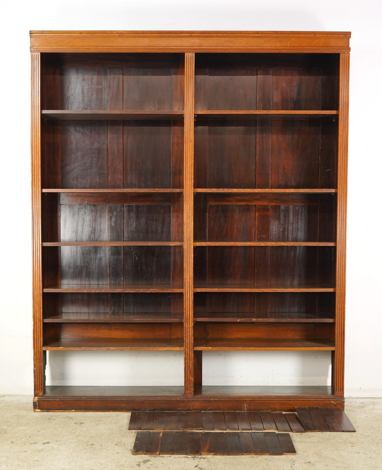 Reclaimed 81.5 in. Wood Built-in Library Bookcase