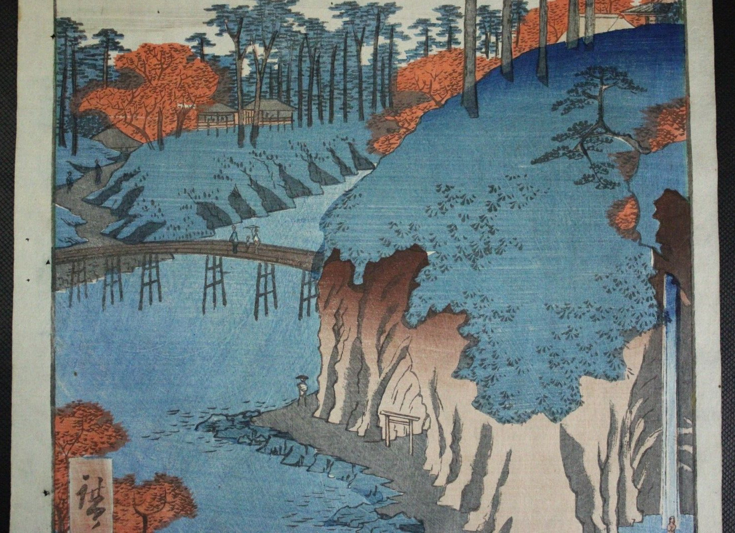 ORIGINAL JAPANESE WOODBLOCK PRINT HIROSHIGE ONE HUNDRED VIEWS OF EDO