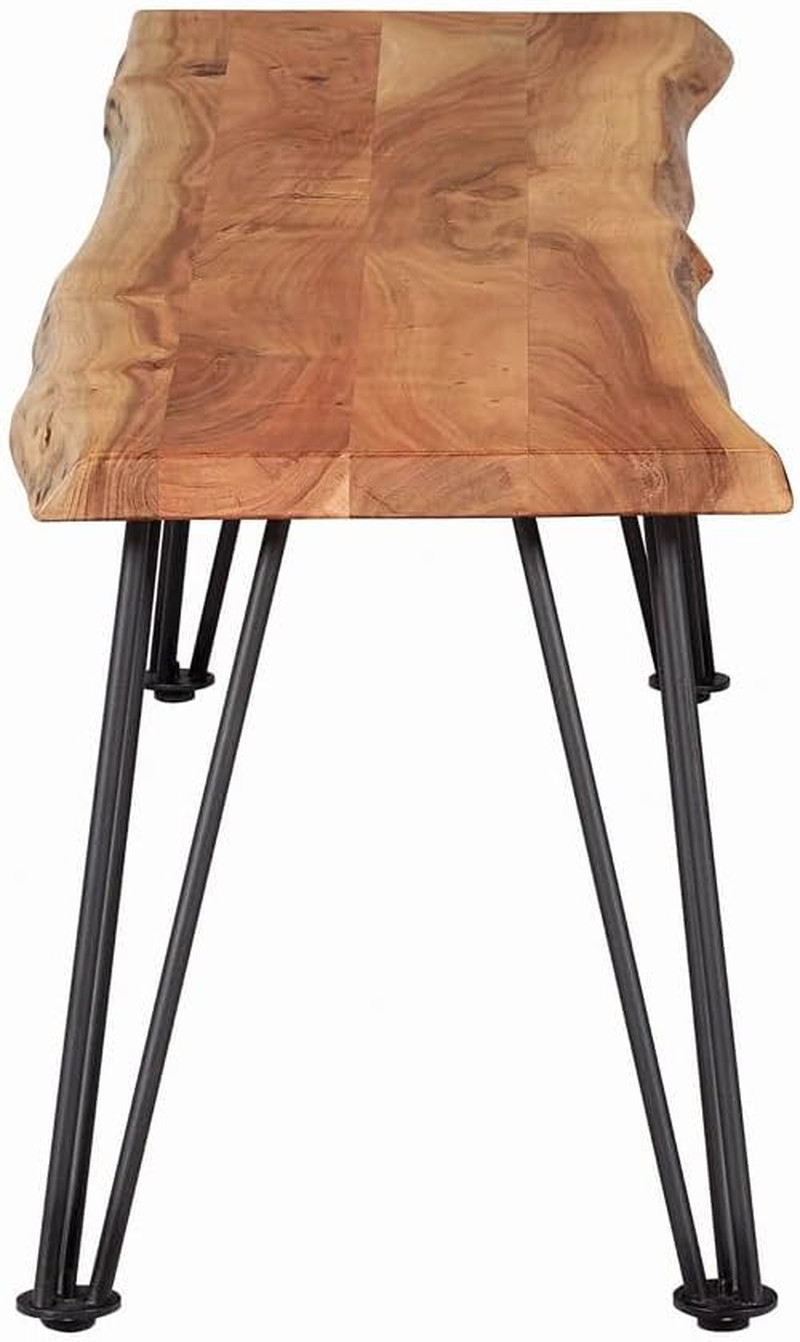 Sherman 60″ Live Edge Acacia Wood Dining Bench with Hairpin Legs – Natural Black