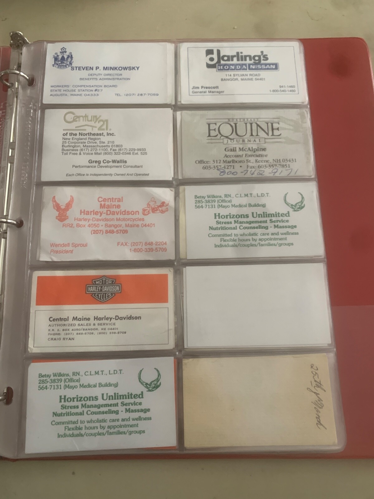 60 + Maine Business Cards in Album 1990’s Memberships NRA Porteous Good Sam