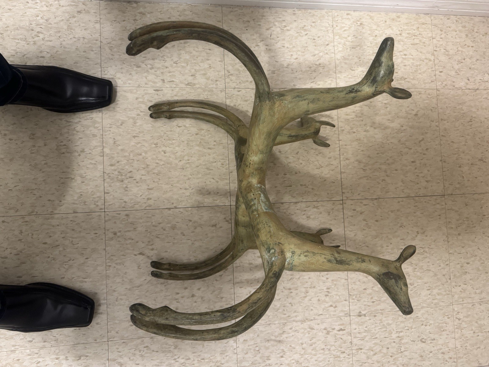 RARE EXQUISITE DEER FORM COFFEE TABLE IN ARMAND-ALBERT RATEAU STYLE