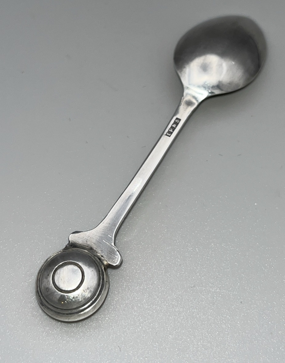 Antique Corinthian Column Handle Silver Plated Spoon Vintage Decorative Cutlery