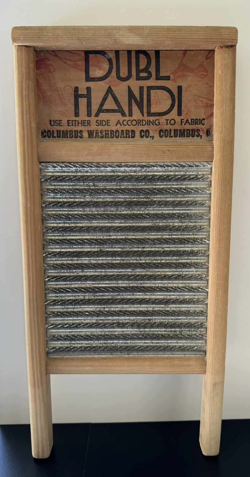 Vintage Small 18″ DUBL HANDI COLUMBUS WASHBOARD Company OH Old Antique Farmhouse