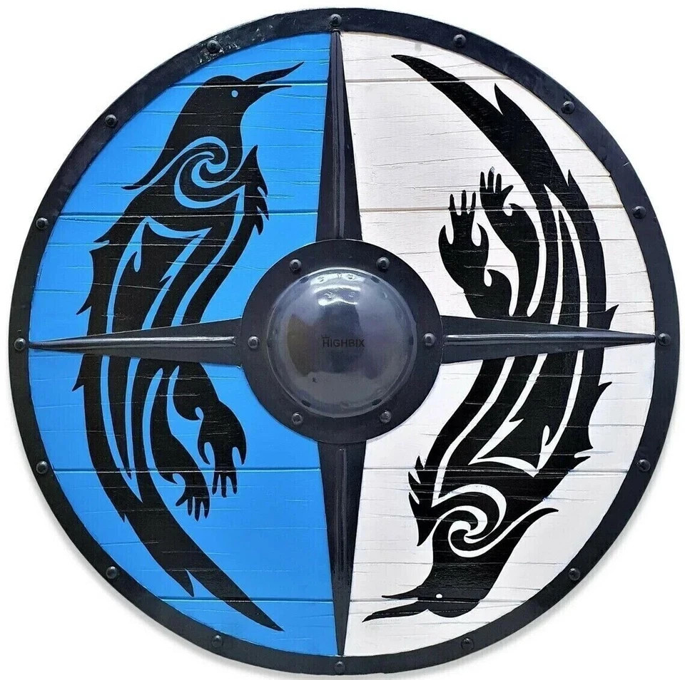Medieval Vikings Handmade 35 inch Full Size Wood & Mild Steel Shield Decorative