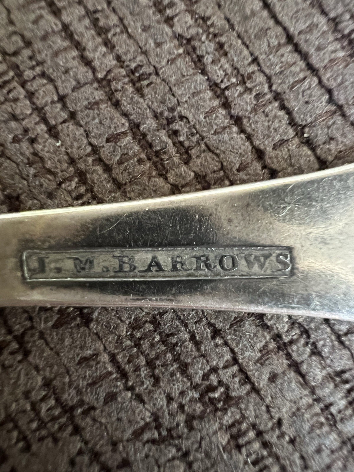Silver Spoon Set/5 JM Barrows 19th C Antique Vintage Coin Silver Tea Spoons