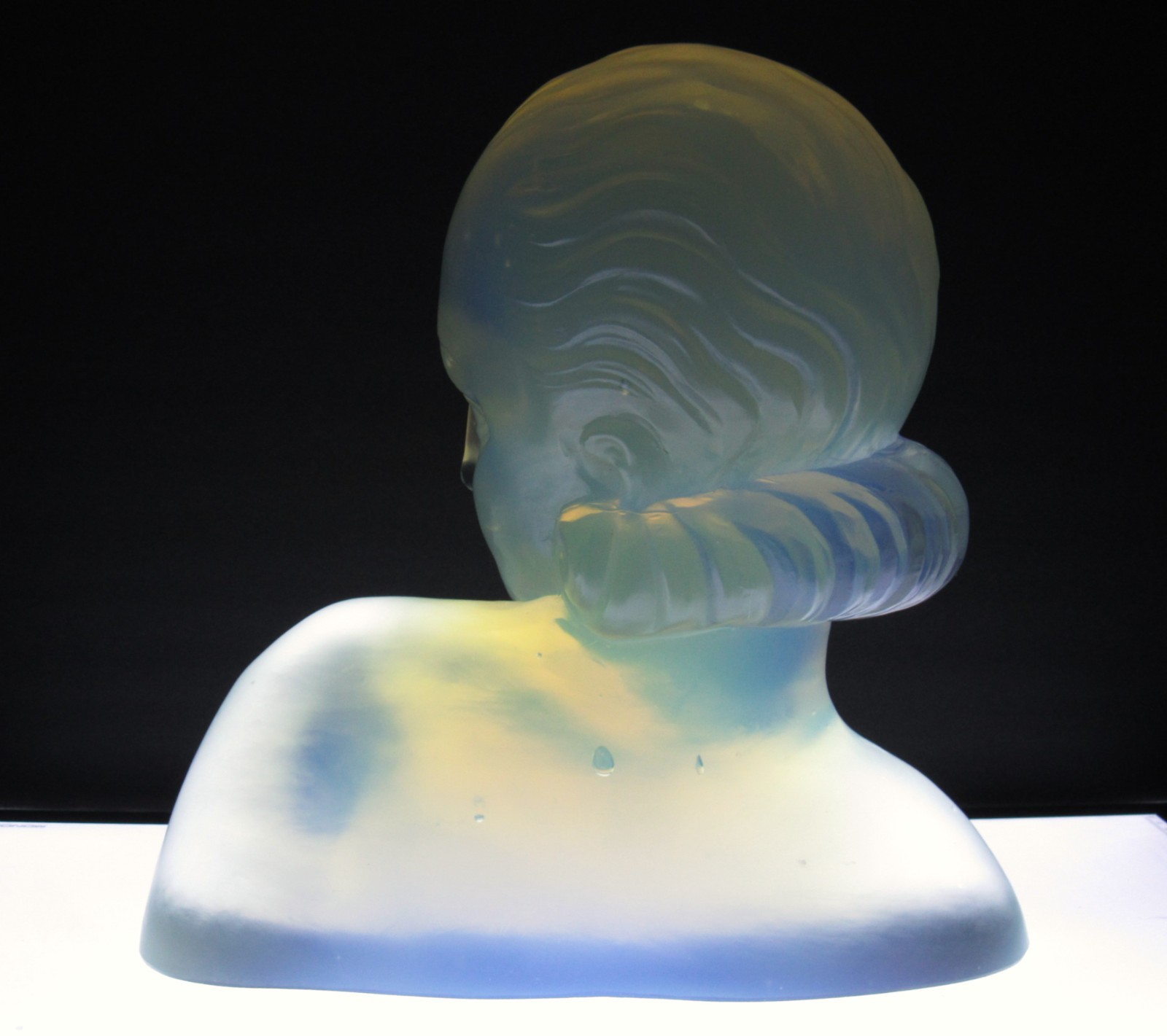Rare SABINO Opalescent Art Glass Lady Bust w/Lighted stand ca.1920’S Lalique Era