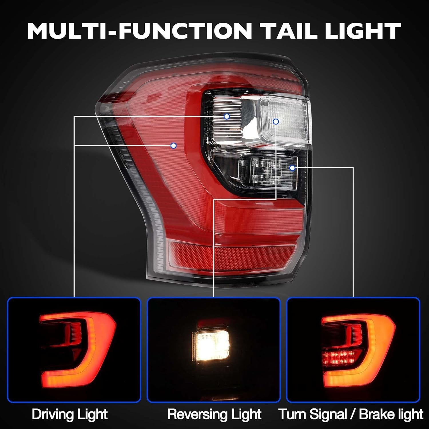 LED Tail Light Assembly Compatible with 2018-2022 Ford Expedition Limited/Pla…