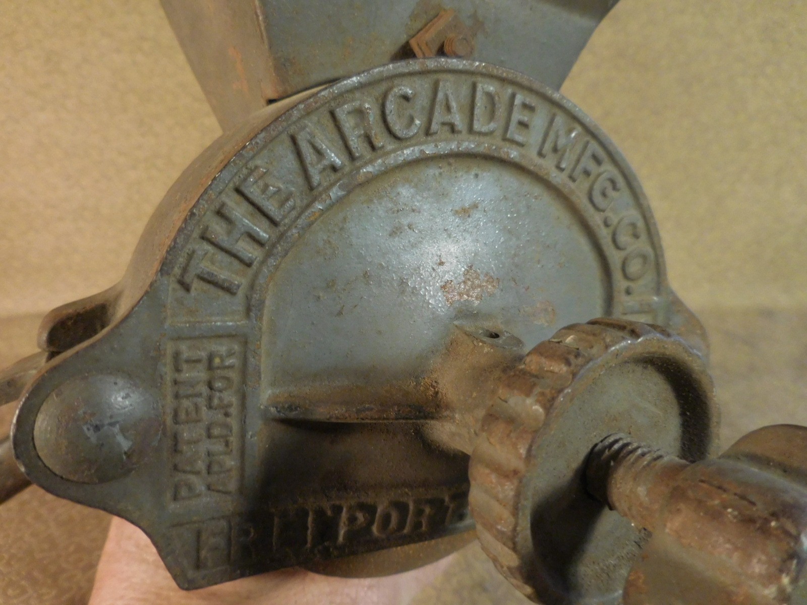 Antique Primitive Cast Iron Arcade No. 1 Hand Crank GRIST MILL Original