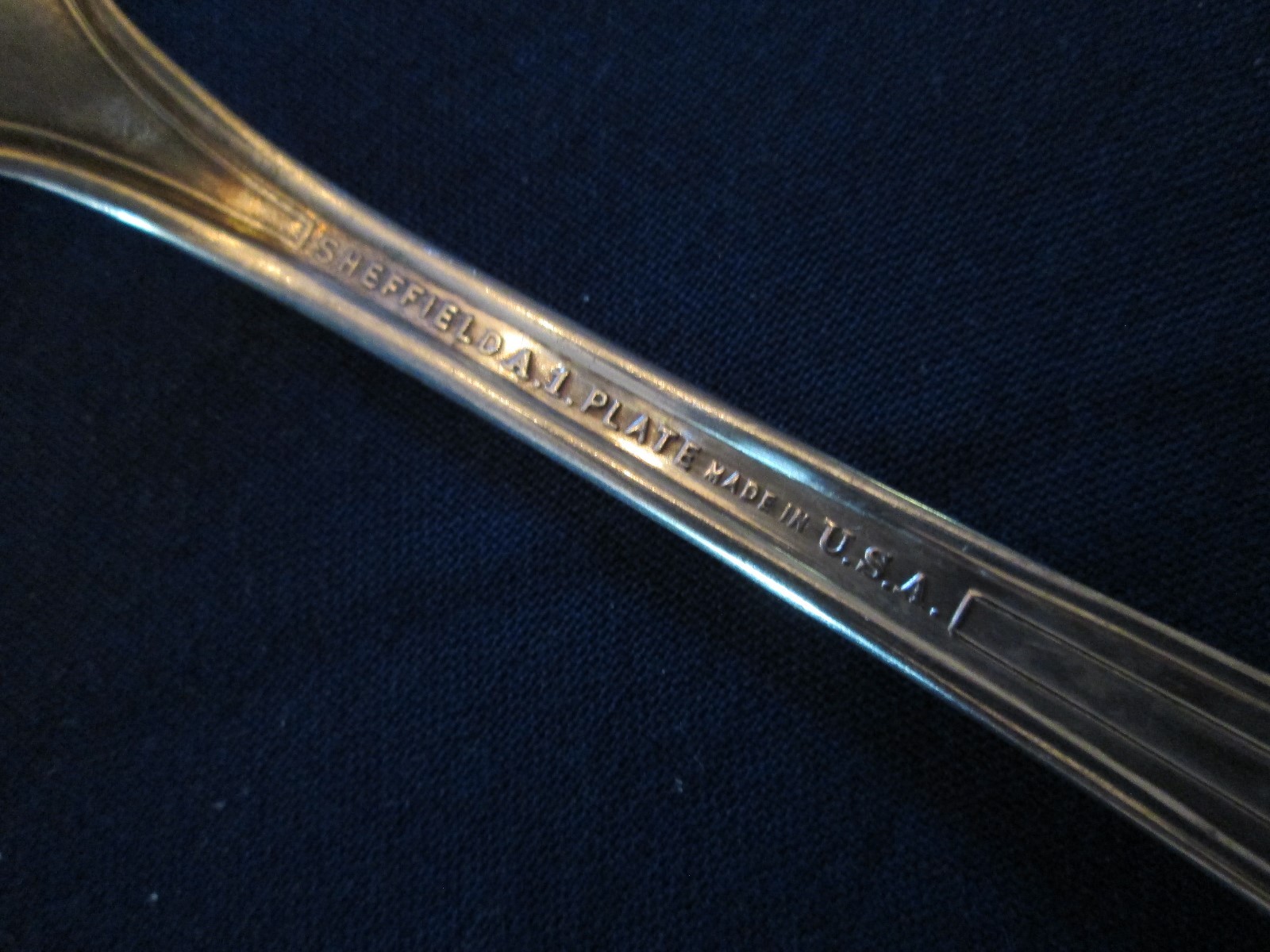 MEAT FORK! Vintage SHEFFIELD PLATE USA silverplate SHEFFIELD FIVE pattern LOVELY