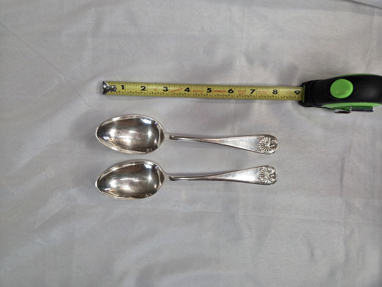 R Wallace Antique Shell Serving Casserole Spoon 1835 A1 8″ Silverplate 1900’s