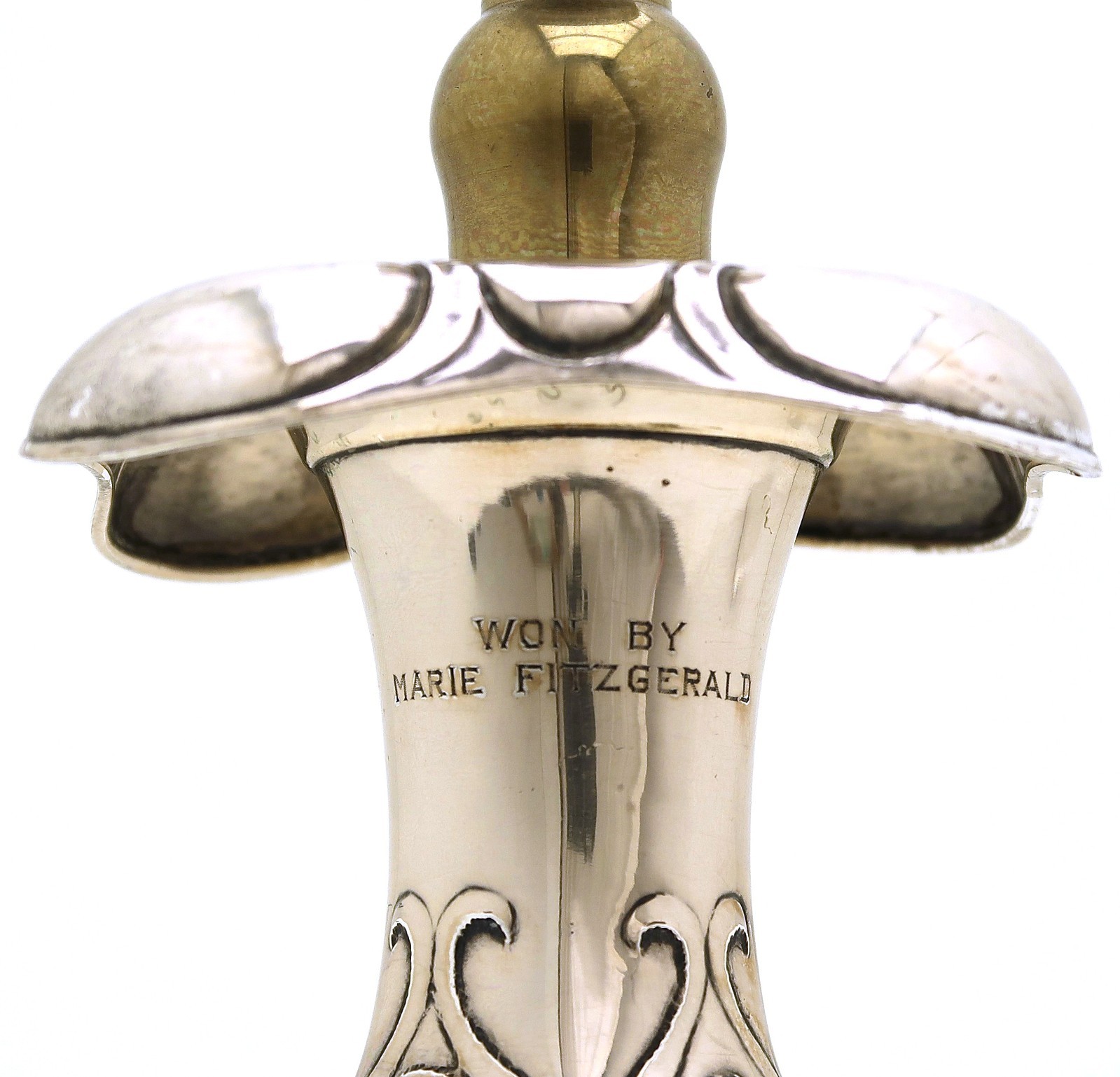 Art Nouveau Tulip motif Gorham Martele Finish Lamp Engraved Date 1902