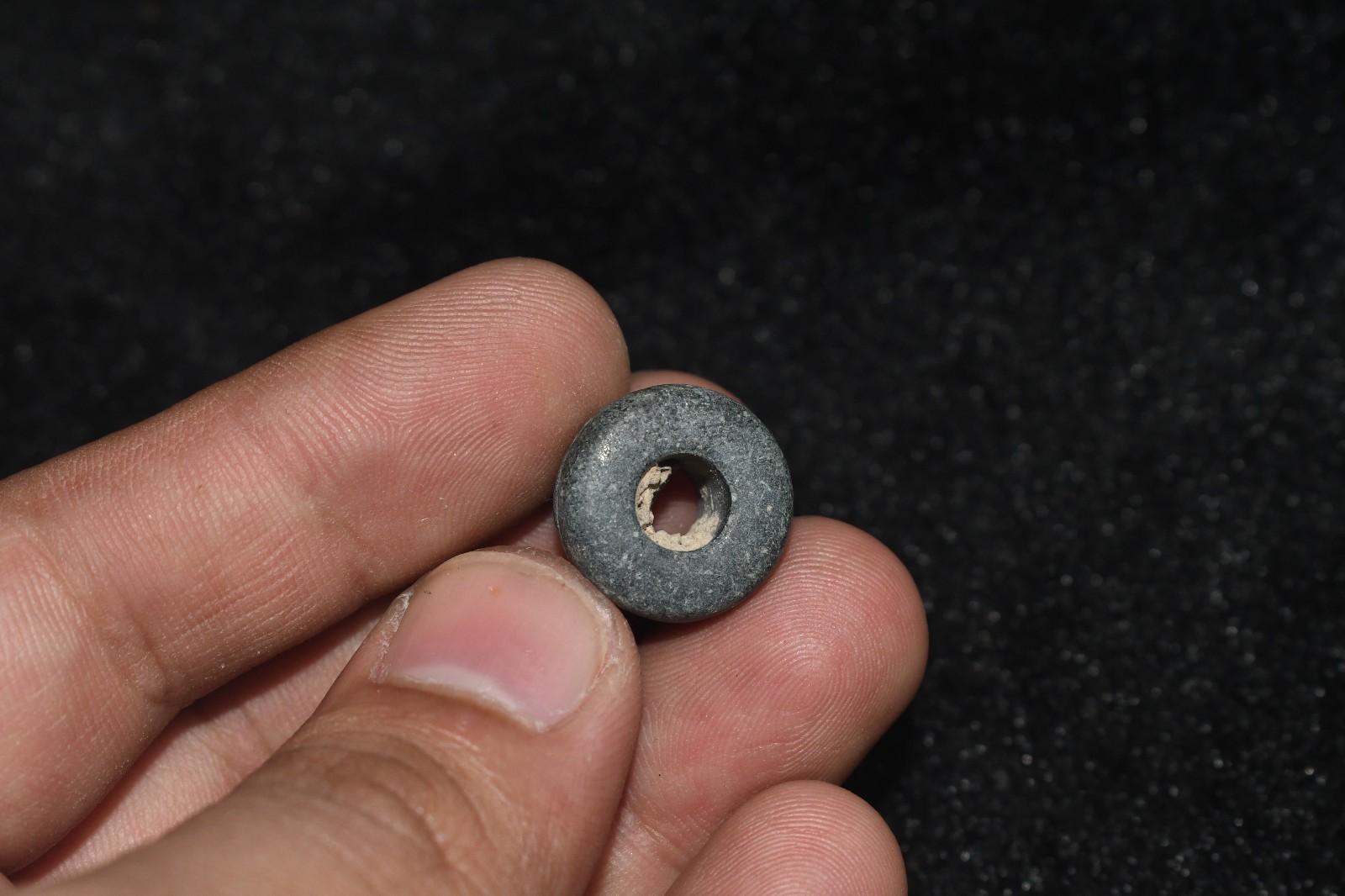 Ancient Middle Eastern Early Civilization Stone Bead with Engraved Motifs