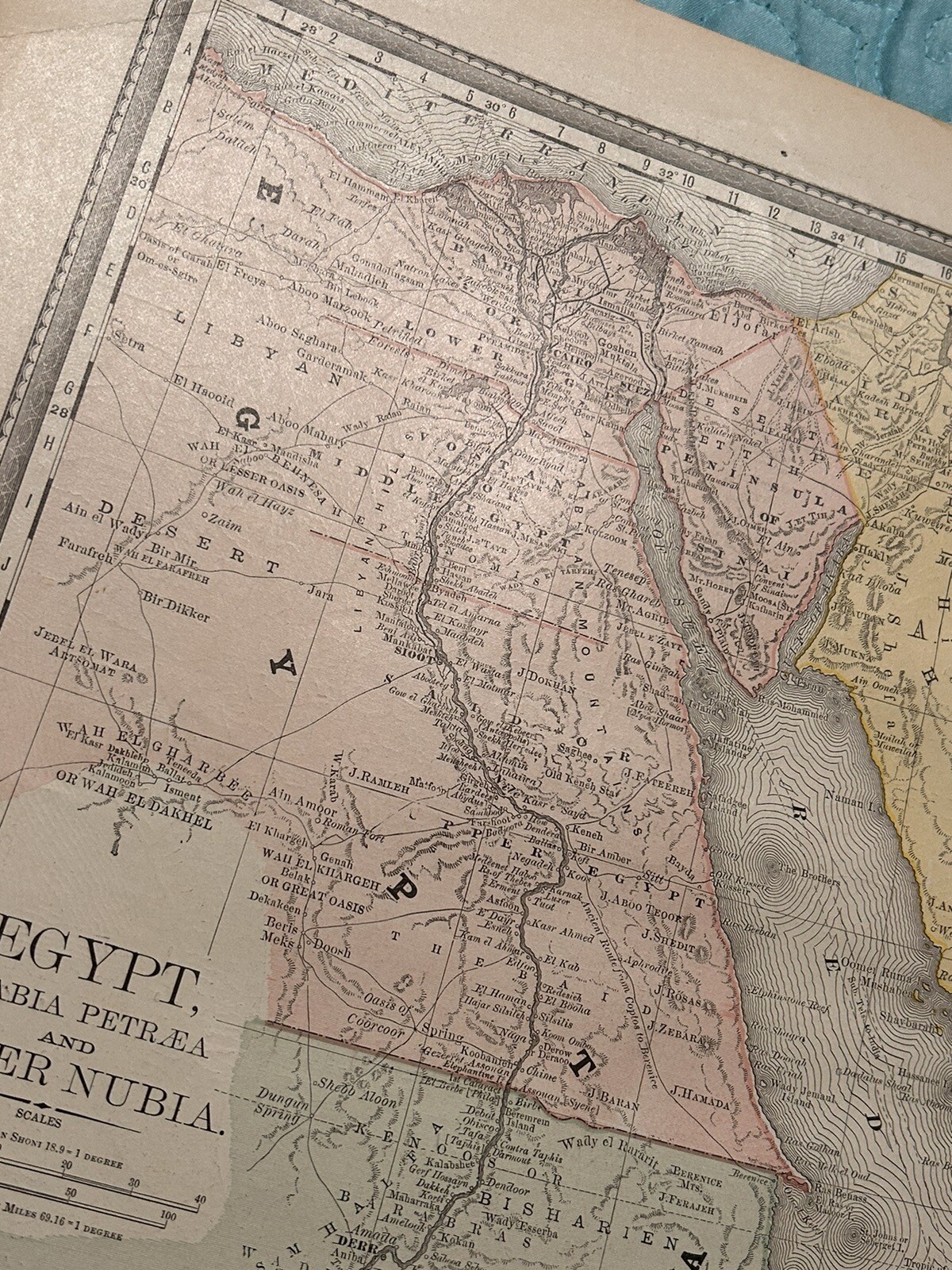 1888 Antique Original Map Of Egypt, Arabia & Lower Nubia – Alden’s Atlas 11×14