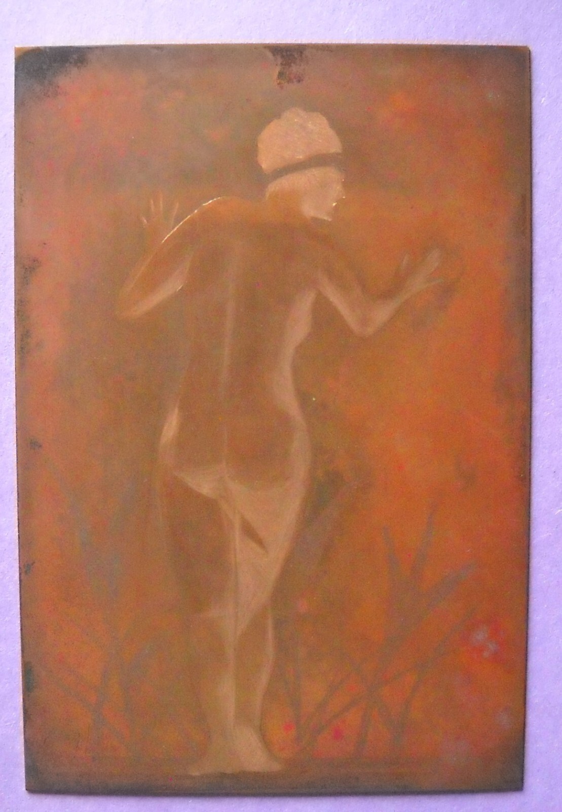 Copper Engraving Engraved Etching Print Printers Plate NUDE 4″ x 6″