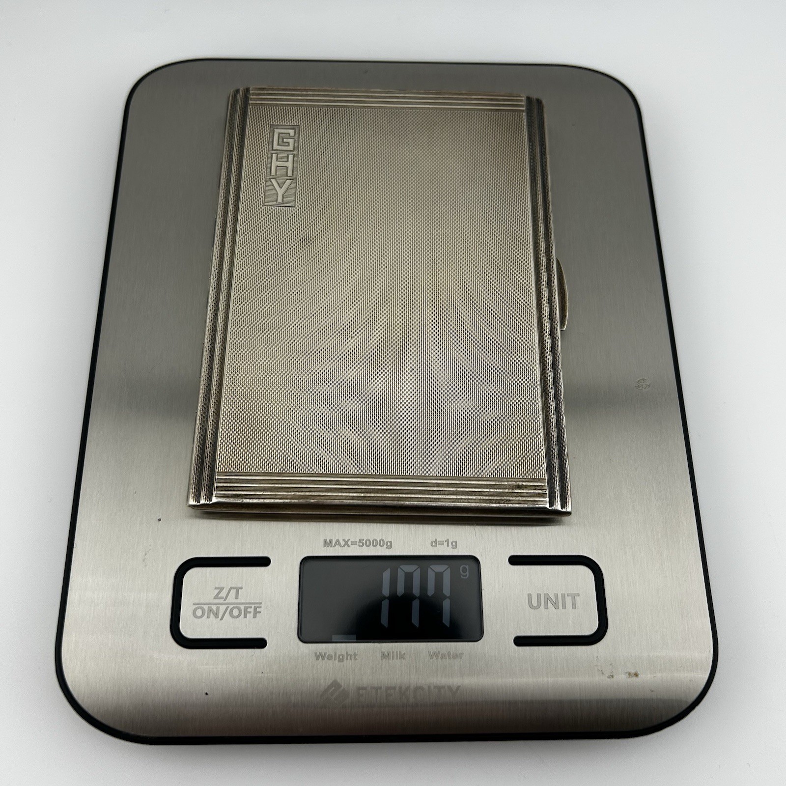 George VI Solid Sterling Silver Cigarette Case – Mappin & Webb – 1941 – 178g