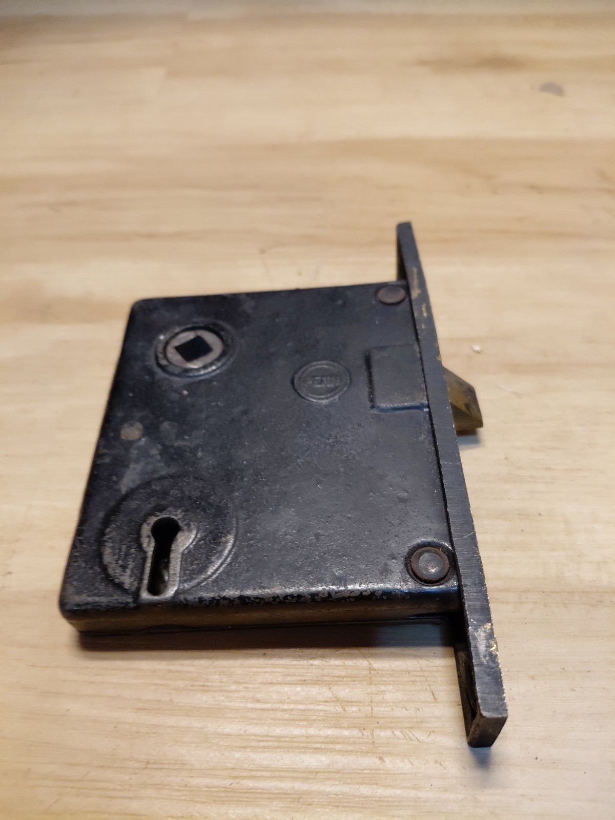 Antique Penn Cast Iron & Brass Mortise Lock 5.5×3.25 Works