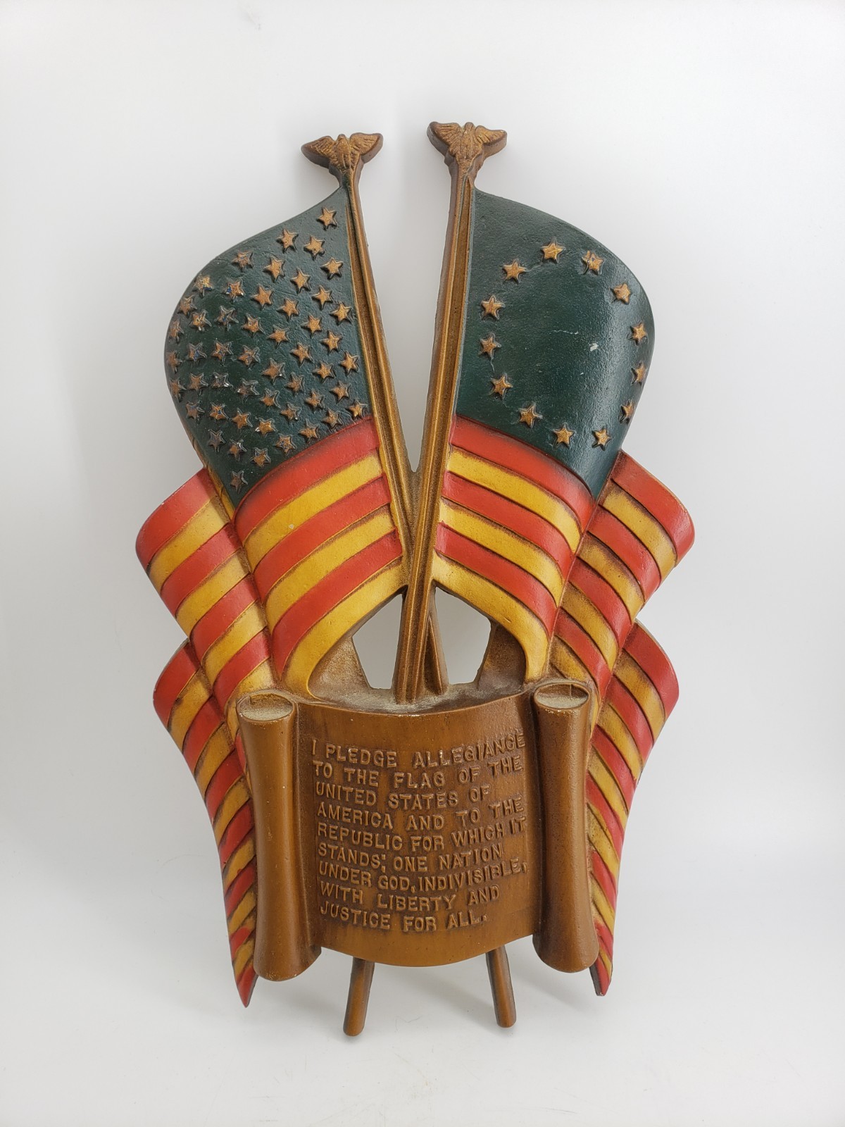 1960″s Sexton Co. USA Flags I Pledge Allegiance Metal Wall Hanging