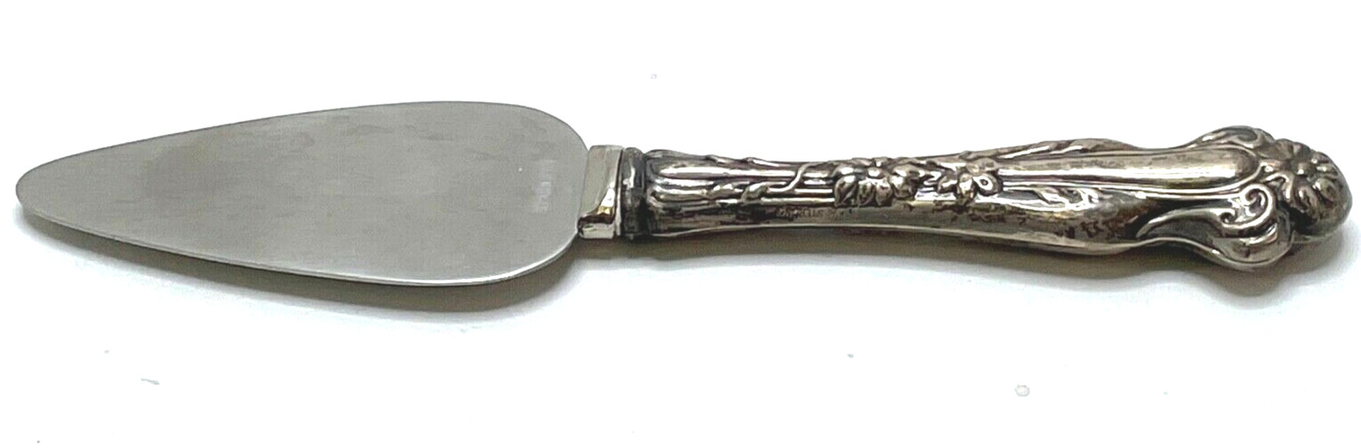 ANTIQUE STERLING SILVER CAKE PASTRY SERVER SMALL SIGNED R 7in FLORAL ART NOUVEAU