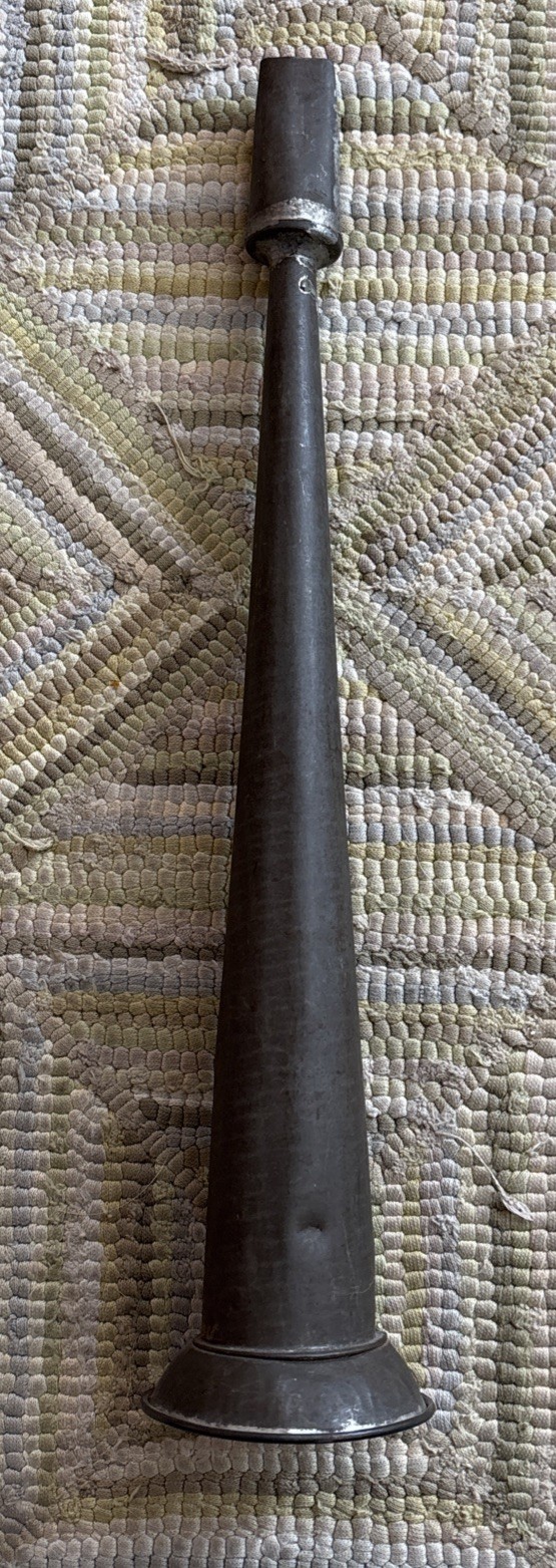 ANTIQUE 19th C 1900s SOLDERED Tin PARADE HORN