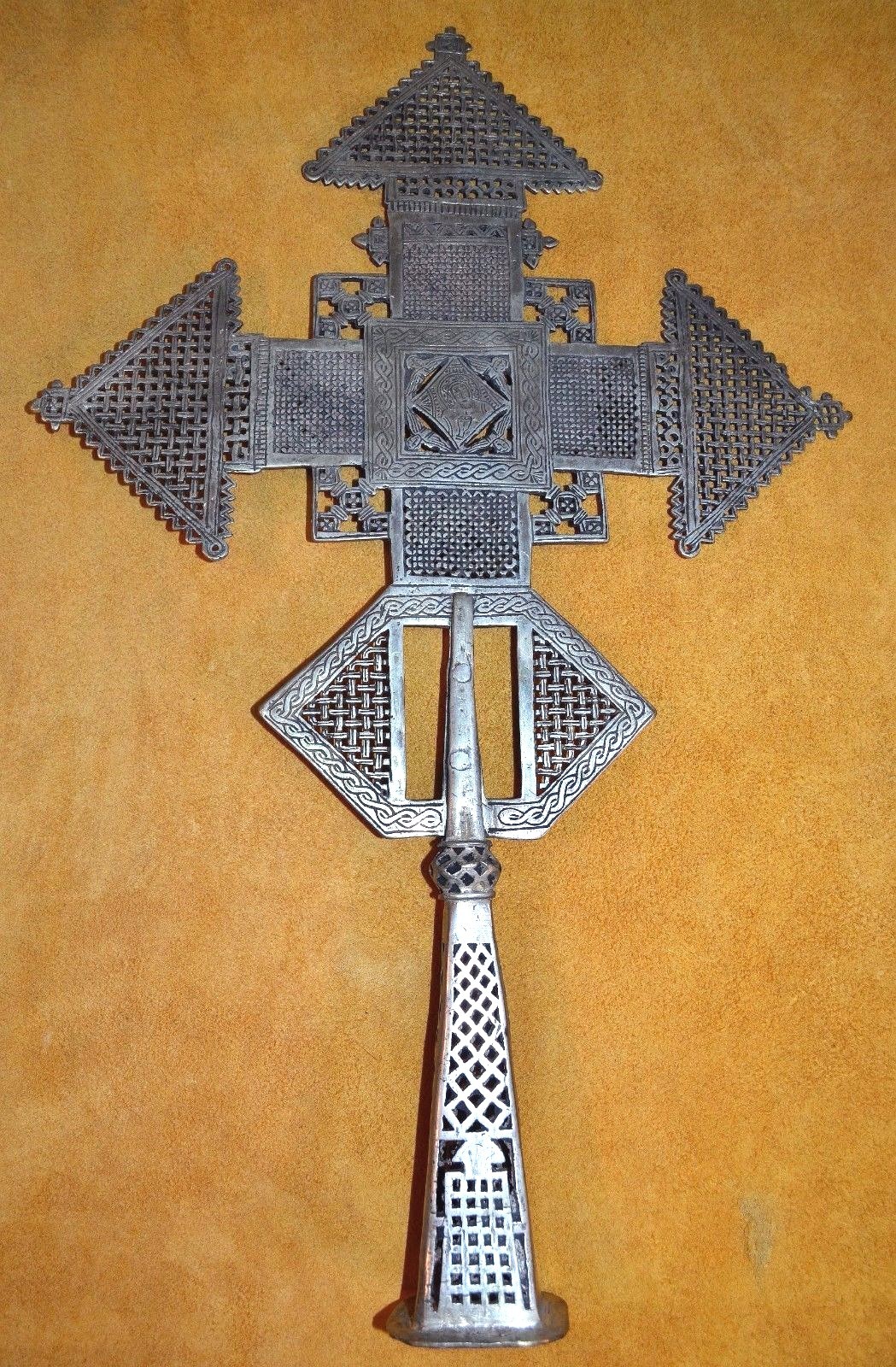 Large Handmade Ethiopian Orthodox Christian Processional Cross, Ethiopia Africa