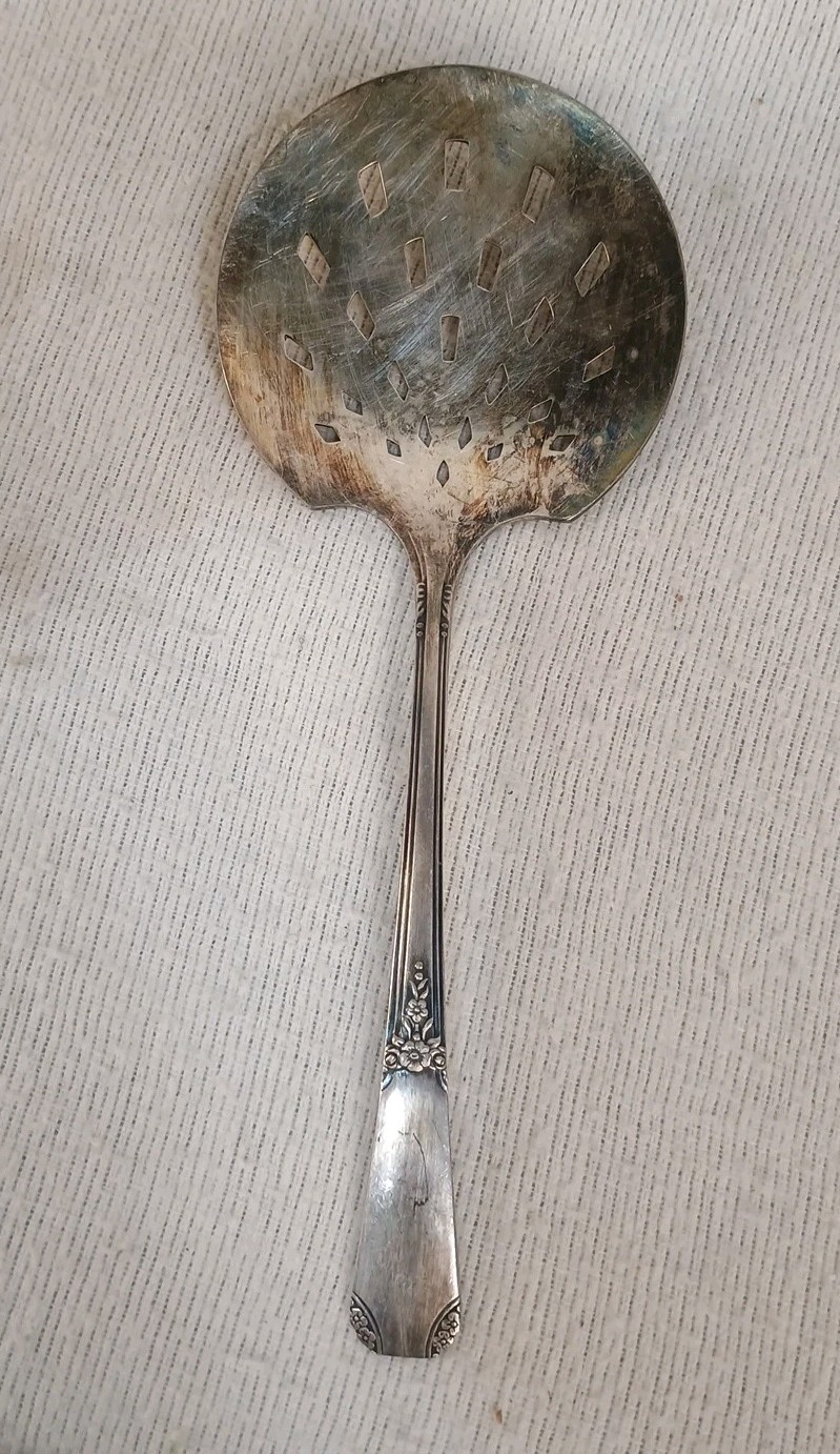 VTG WM A Rogers Oneida LTD Slotted Serving Spoon Silver Plated
