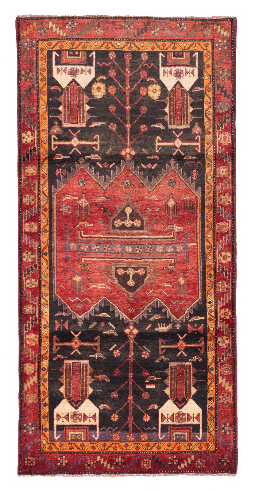 Traditional Vintage Hand-Knotted Area Rug 4’6″ x 9’5″ Oriental Wool Carpet